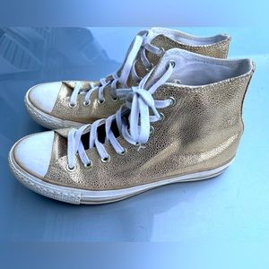 Converse Chuck Taylor Stingray Metallic Gold Hi Top Sneaker Size 10